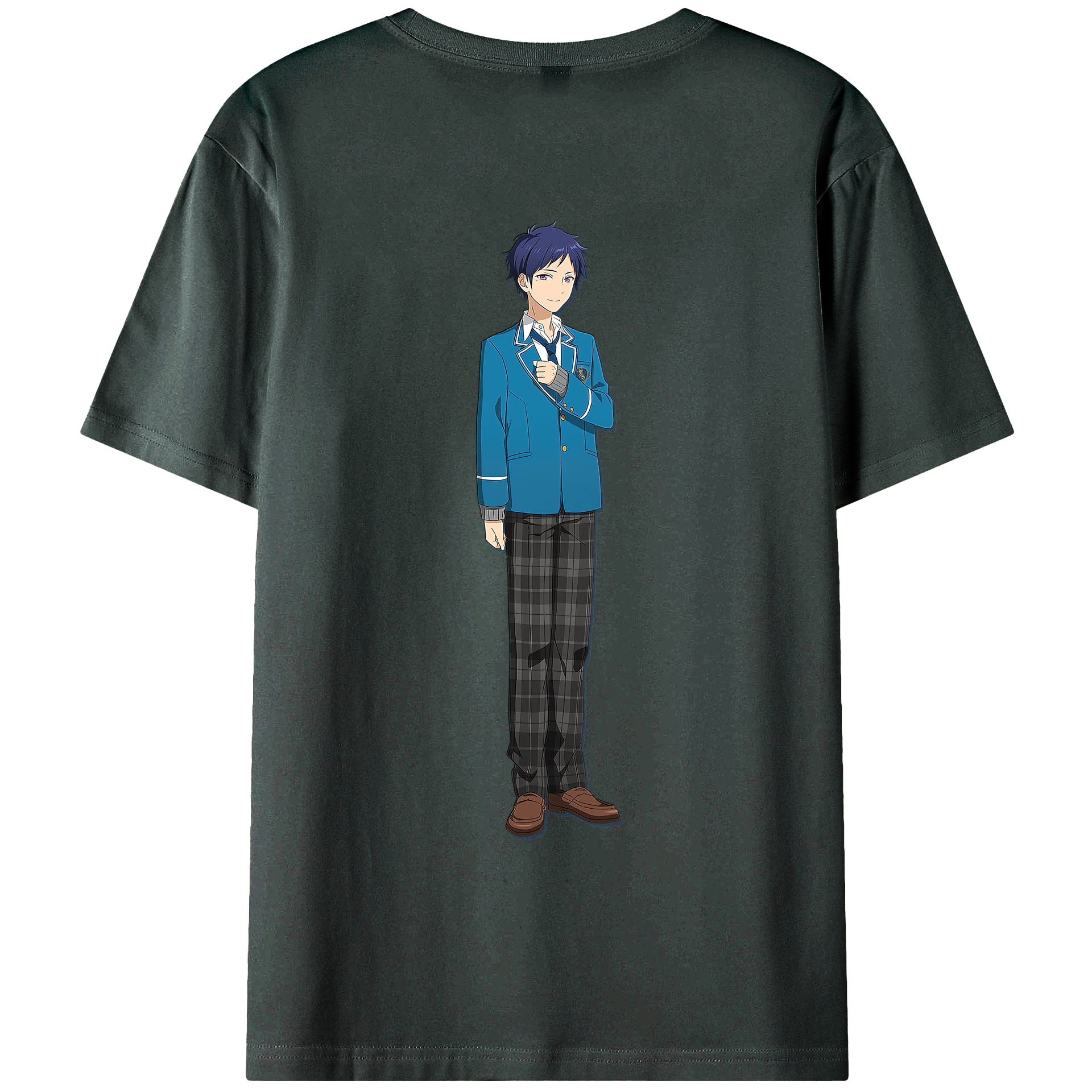 （画像用） あんさんぶるスターズ! Ensemble Stars 綿100％ メンズ半袖Tシャツ（バックプリント） 通気性